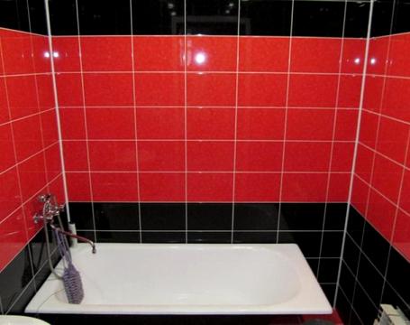 Фото работ по укладке керамической плитки в ванной